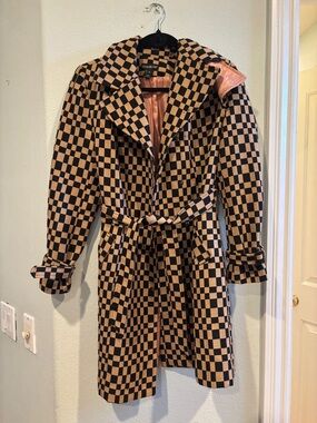 bebe Black & Tan Checkerboard Blazer